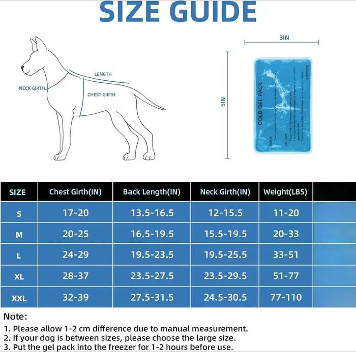 Gilet rafraîchissant pour chien avec poche à glace