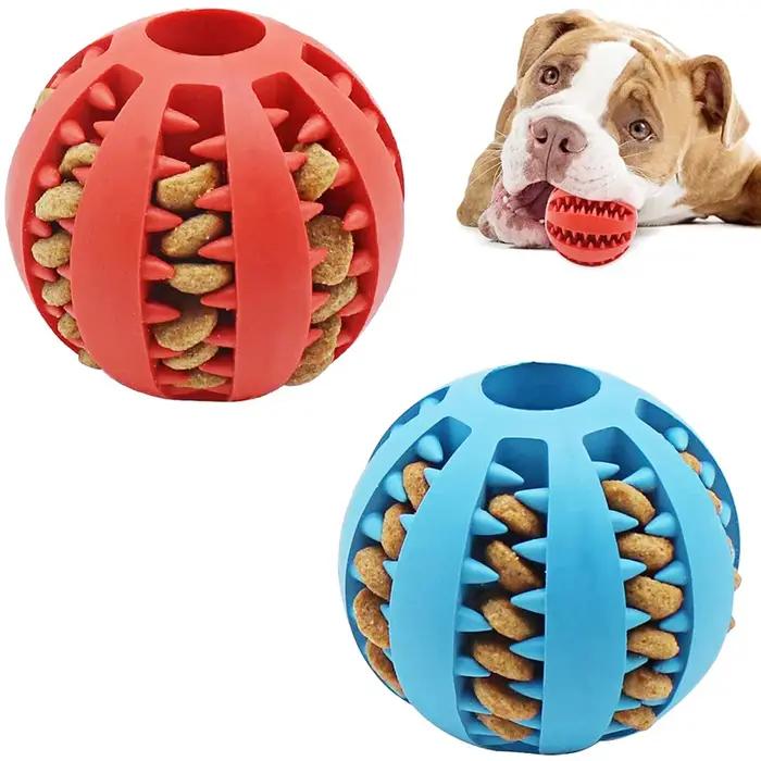 Balle à mâcher interactive en caoutchouc pour petits chiens