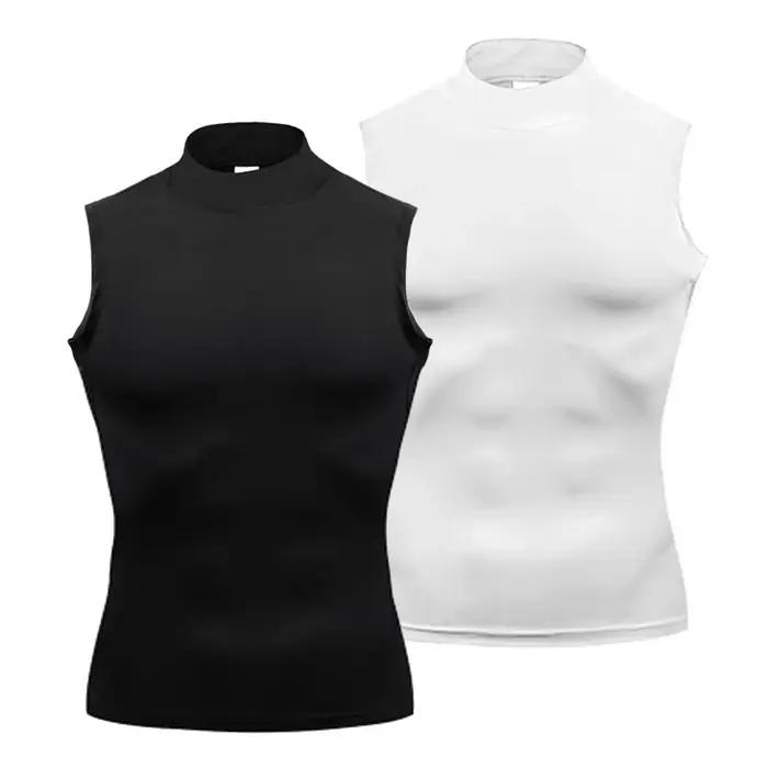 Chemise de Compression hommes débardeur de gymnastique vêtements de Fitness musculaire col roulé Spo