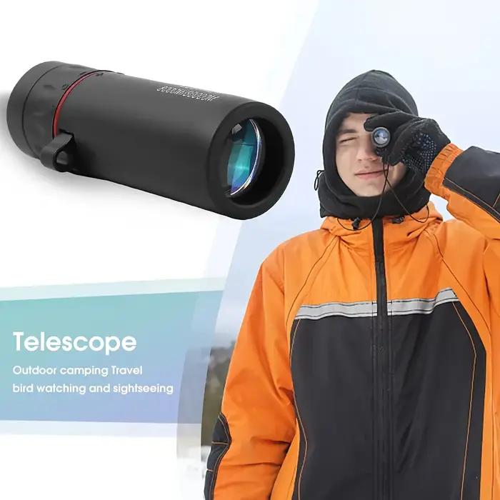 Lunette monoculaire 2000x25 HD mini portable avec support smartphone pour chasse camping observation oiseaux