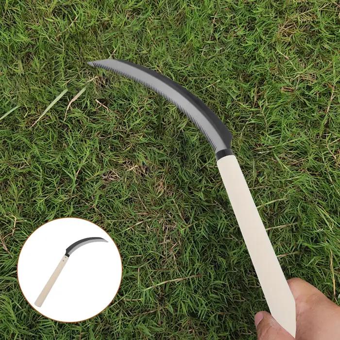 Outil de jardinage à manche en bois dentelé pour la récolte et le désherbage efficaces