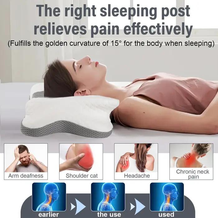 Oreiller mémoire de forme ergonomique orthopédique soutien cervical douleur cou épaule pour chasse repos