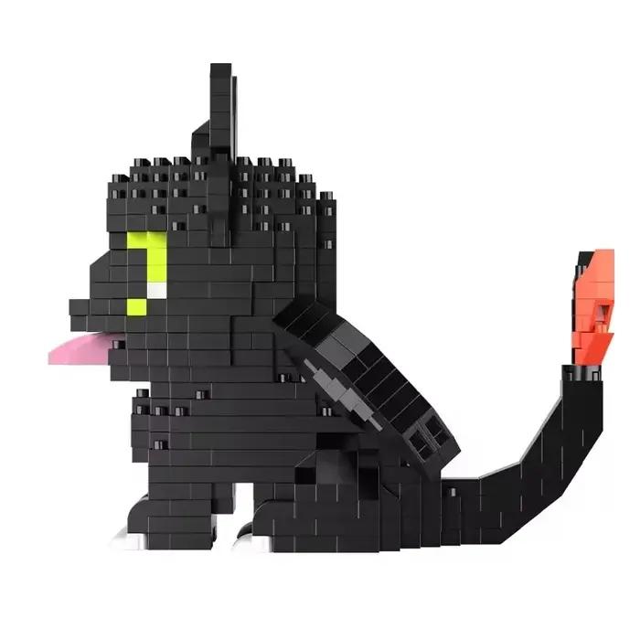 Nouveaux blocs de construction animaux jouets dessin animé Dragon Microes blocs figurines d'action H