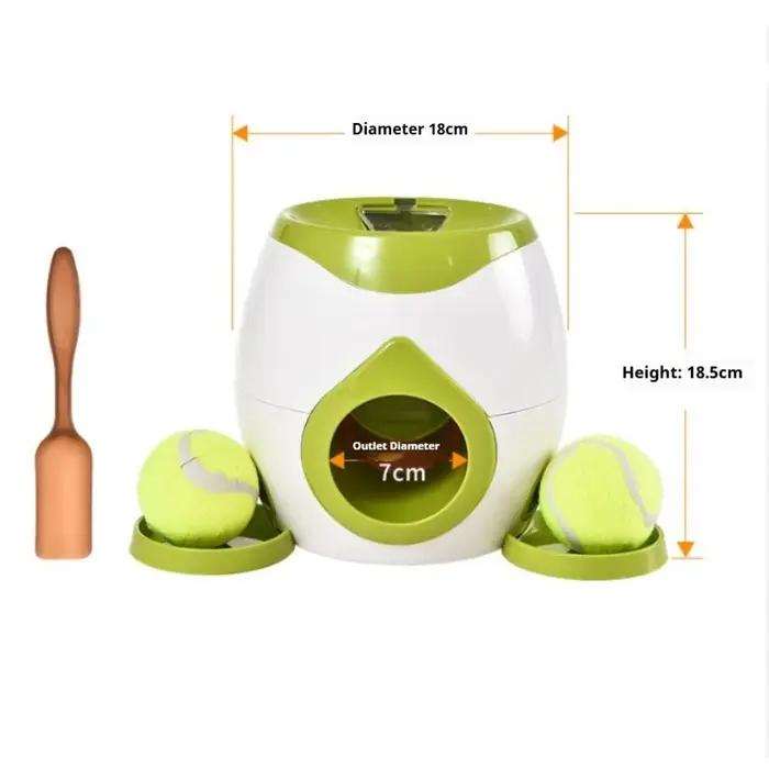 Lanceur de balles intelligent pour chiens avec distributeur de friandises, machine à récompenses alimentaires et balles de tennis pour petits chiens occasionnellement amusantes et instructives
