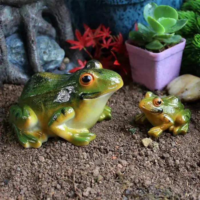 Statue de grenouille décorative en résine, bonsaï d'extérieur, sculpture animale pour bureau, décor