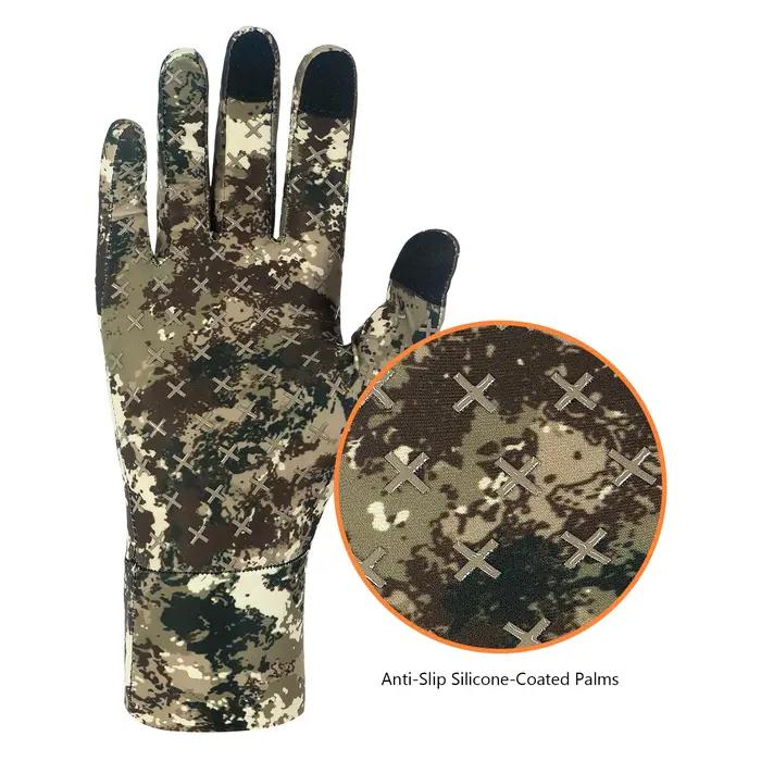 Gants camouflage chasse légers hommes UPF 50+ protection solaire modèles HG05 discrétion optimale