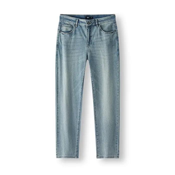 Jean Homme Semir Vintage Délavé Coton Élastique Coupe Slim Décontracté Occasions Spéciales Jour Journee Sortie Casual