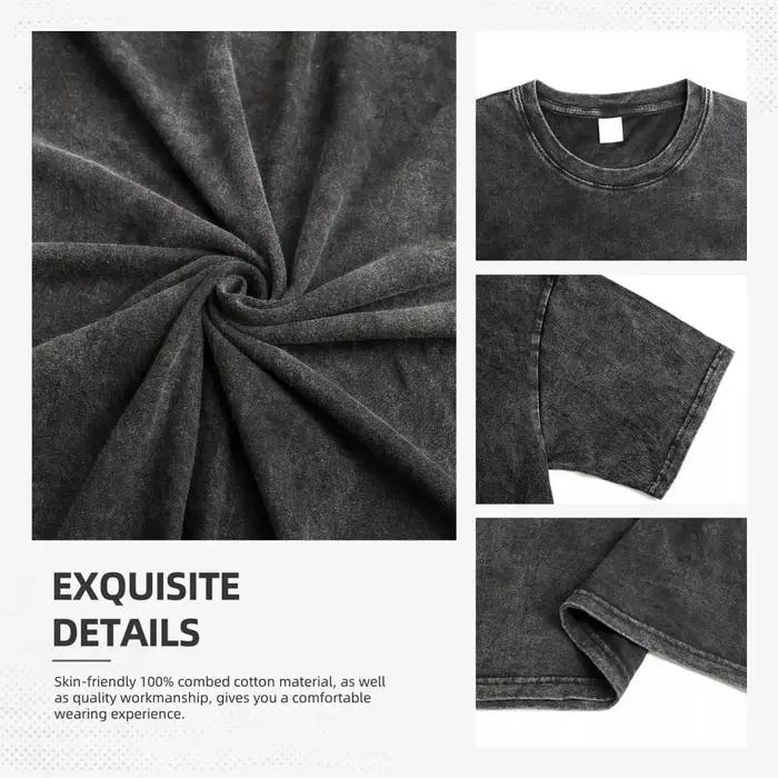 T-shirt pour homme en coton lavé, imprimé poupée amusante, t-shirt oversize Y2k, t-shirt graphique d