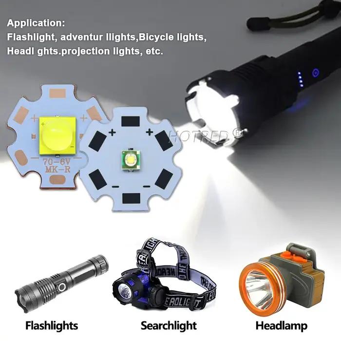 3W 10W 20W LED XPE XRE T6 XML2 XHP50 20mm perles blanches froides + torche lampe de poche ensemble d