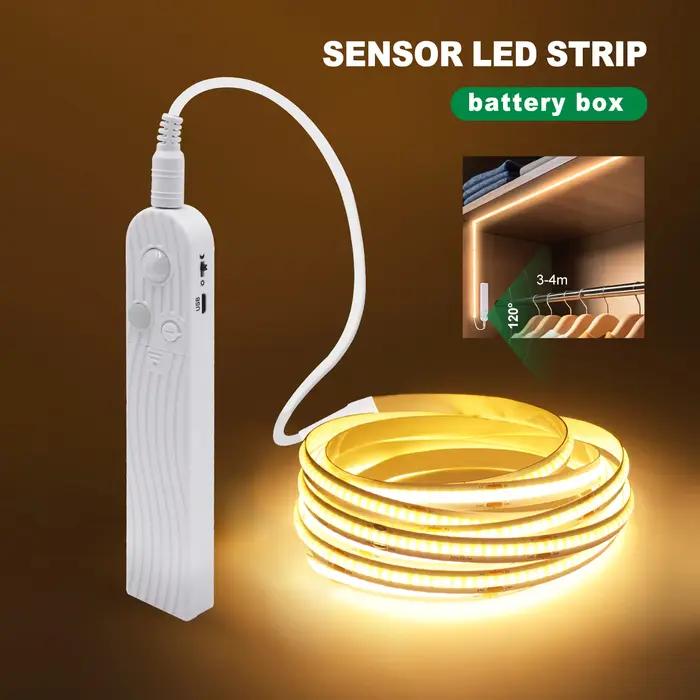DC 5V LED COB bande 8MM batterie USB sans fil avec capteur de mouvement 320LED s/M veilleuse cuisine