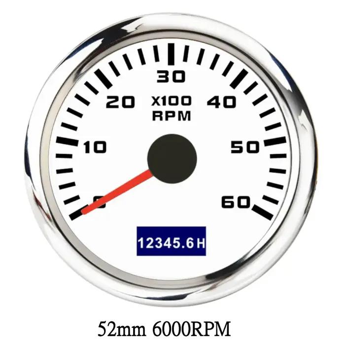 Tachymètre de bateau en acier inoxydable 316L avec rétro-éclairage rouge pour surveillance précise des RPM occasions spéciales navigation marine