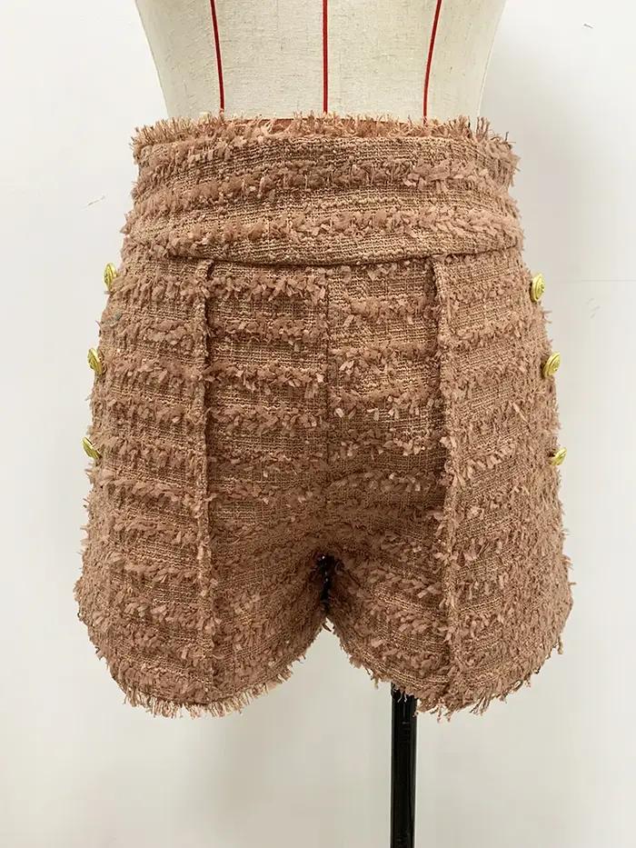 Blazer en tweed O'ZACKET pour femme avec boutons lions et franges, élégant et confortable pour les occasions spéciales