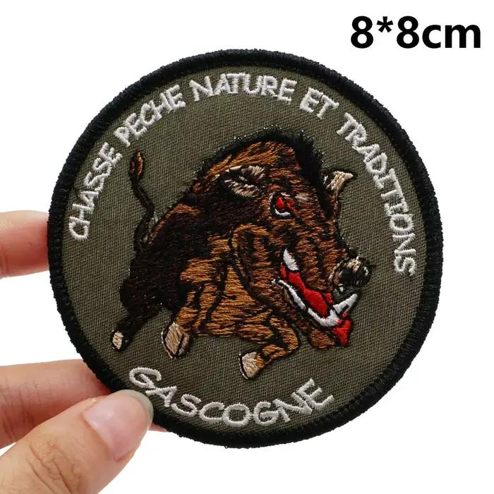 Patchs de broderie tactiques pour chasseur de sanglier
