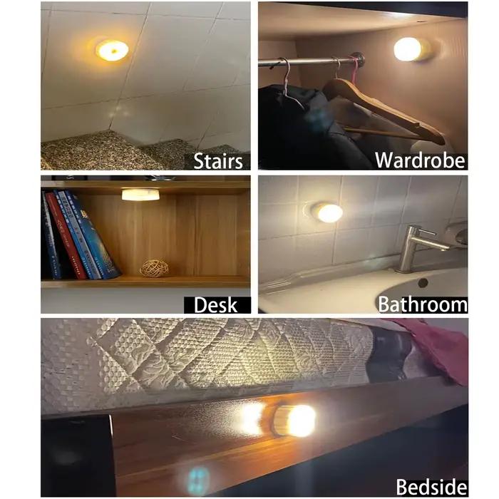 3 couleurs LED veilleuse alimenté par batterie pratique Mini lampe de nuit ronde adaptée à la maison