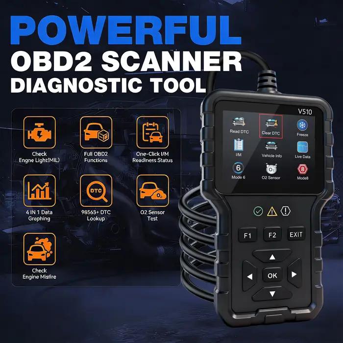 Lecteur de codes OBD2 pour effacer les codes d'erreur, équipement d'entretien automobile, outil de diagnostic automobile, scanner portable, appareil portatif, durable, composants de haute qualité, out