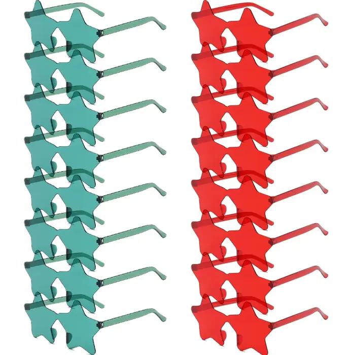 KAMMPT 16 paires par ensemble lunettes de soleil sans monture en forme d'étoile mode mignon couleur