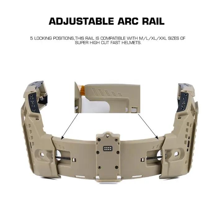 Rail ARC tactique avec boîtier batterie et lumières LED - Équipement pour casque de chasse nocturne et airsoft