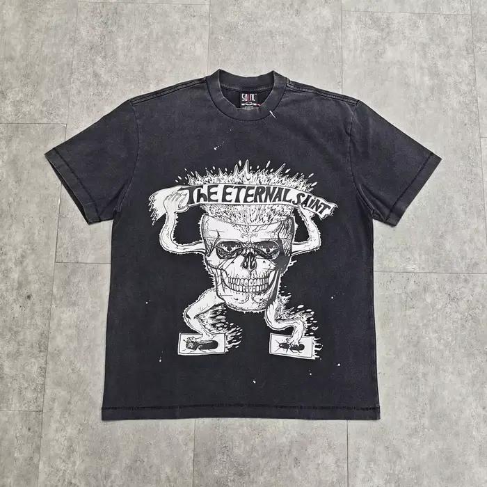 Yao mode Saint de Michael 25SS marque de luxe de haute qualité 1:1 coton hommes hauts t-shirt vêteme