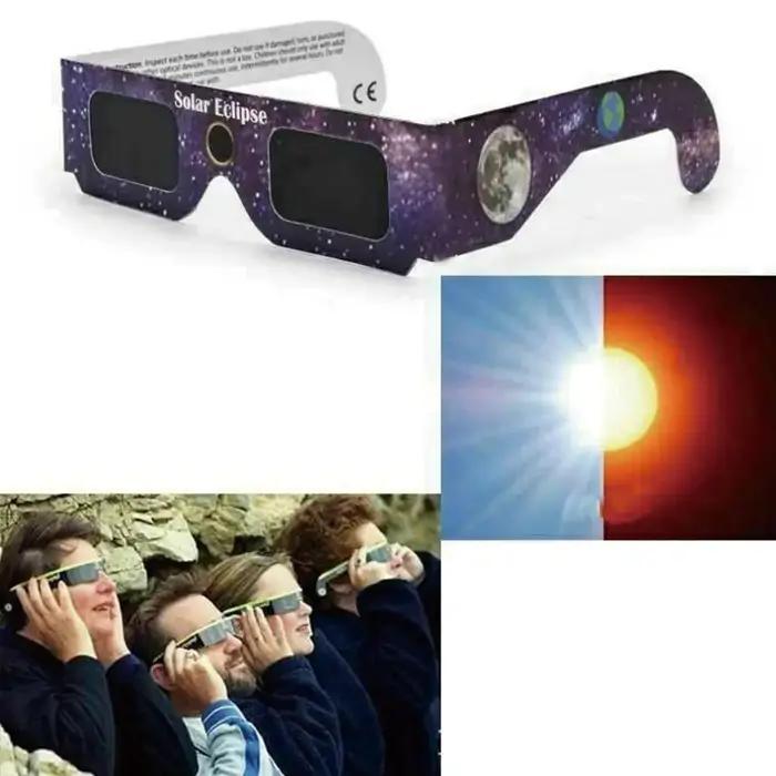 10 paires lunettes éclipse solaire papier protection yeux anti-UV observation sécurité enfants adulte