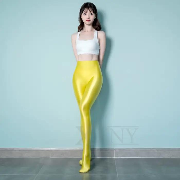 Leggings XClocKNYoung en satin brillant et lisse, collants de yoga et de musculation, sans couture s