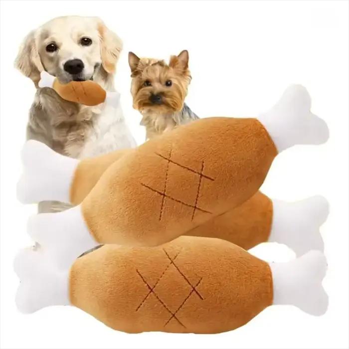 Jouet en peluche grinçante en polaire pour chiens et chats brun jaune or jouet interactif pour petits moyens grands chiens et chats occasions spéciales