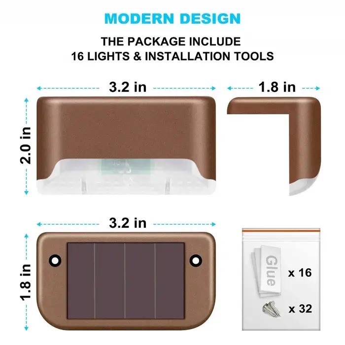 LED solaire escalier lumière extérieure étanche appliques murales LED lumières solaires ménage balco
