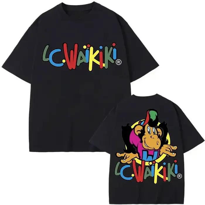 Lc Waikiki Monkey T-shirts graphiques amusants pour hommes et femmes, vêtements à la mode Y2k, T-shirt à manches courtes, T-shirts d'été décontractés en coton