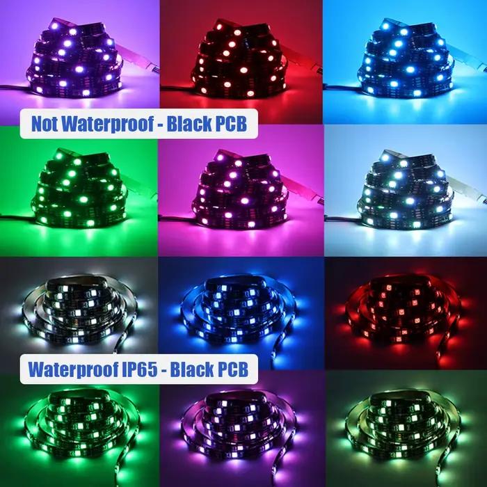Bande lumineuse LED RGB 5v 5050, Flexible, étanche, 50cm, 1m, 2m, 3m, 4m, 5m, avec prise 4 broches,