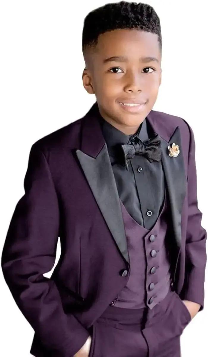 Costume pour garçon coupe cintrée 3 pièces fête de mariage formel smoking enfant ajustement parfait élégance occasion spéciale