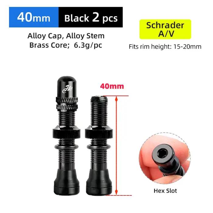 Deemount 2 pièces vannes Schrader A/V 40/60mm CNC usiné anodisé pour jantes Tubeless de vélo de route