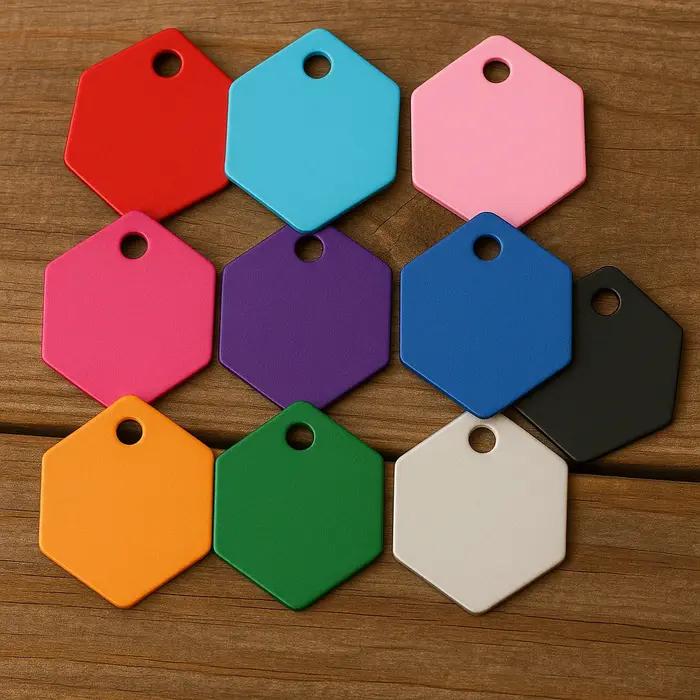 KIYUE 100Pcs/Set Étiquettes d'identification pour chien en aluminium personnalisées avec nom, access