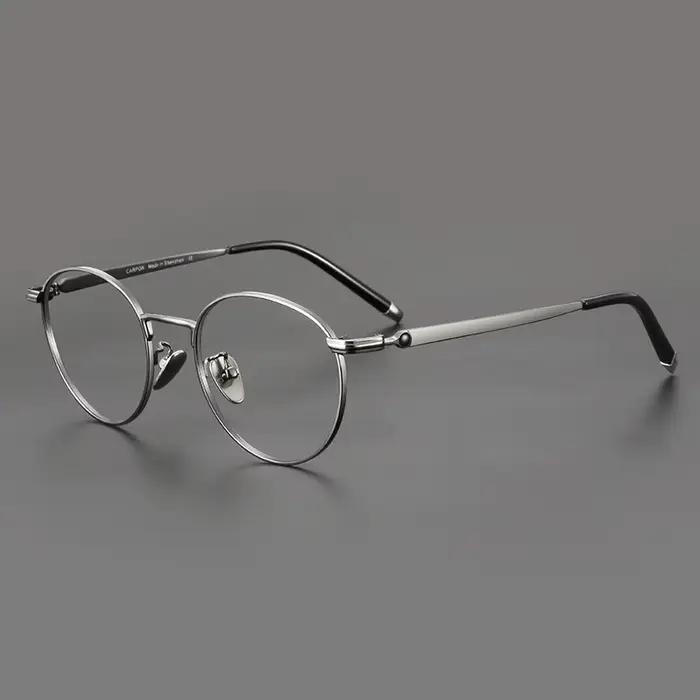 FIRADA mode lunettes Vintage luxe pur titane lunettes rondes optique lunettes de Prescription lunett