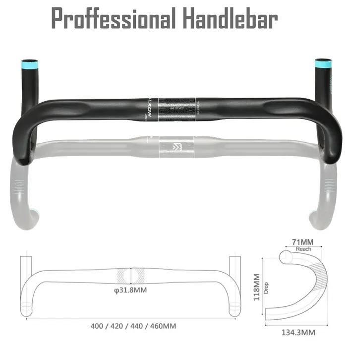 RYET AEROMAX-Guidon de vélo de route en carbone, poignées de vélo, tige 31.8mm, 400mm, 420mm, 440/46