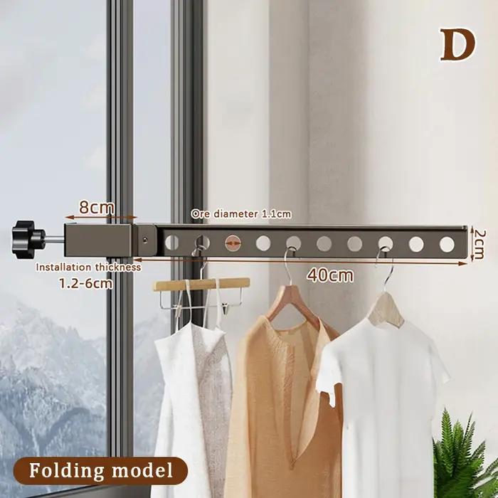 Porte-vêtements mural pliable et rotatif noir en aluminium, séchoir à vêtements peu encombrant pour