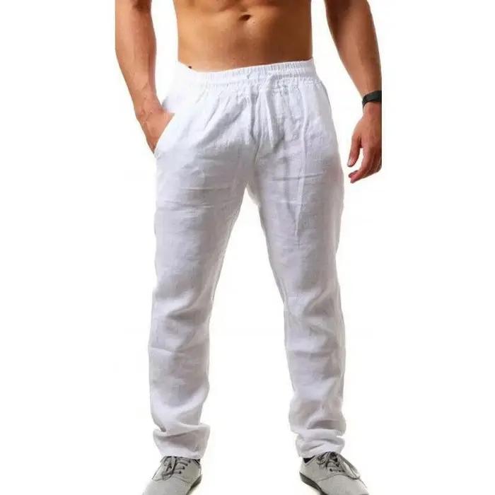 Pantalon baggy homme ropa hombre coton lin pantalons décontractés pantalon respirant Fitness Streetwear vêtements Jogging printemps été
