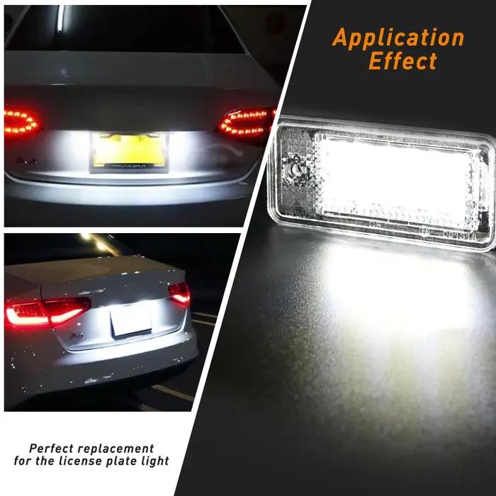 Lumière de plaque d'immatriculation LED sans erreur, 2 pièces, 12V, pour Audi A4 S4 B6 B7 A6 C6 S6 A