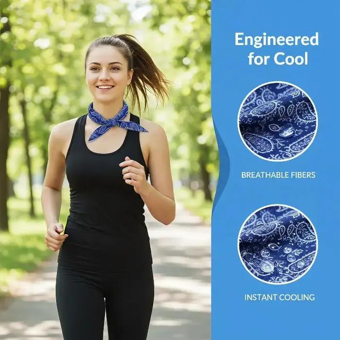 Écharpe rafraîchissante pour chien en polyester et coton respirant pour promenades, randonnées, jogging et voyages
