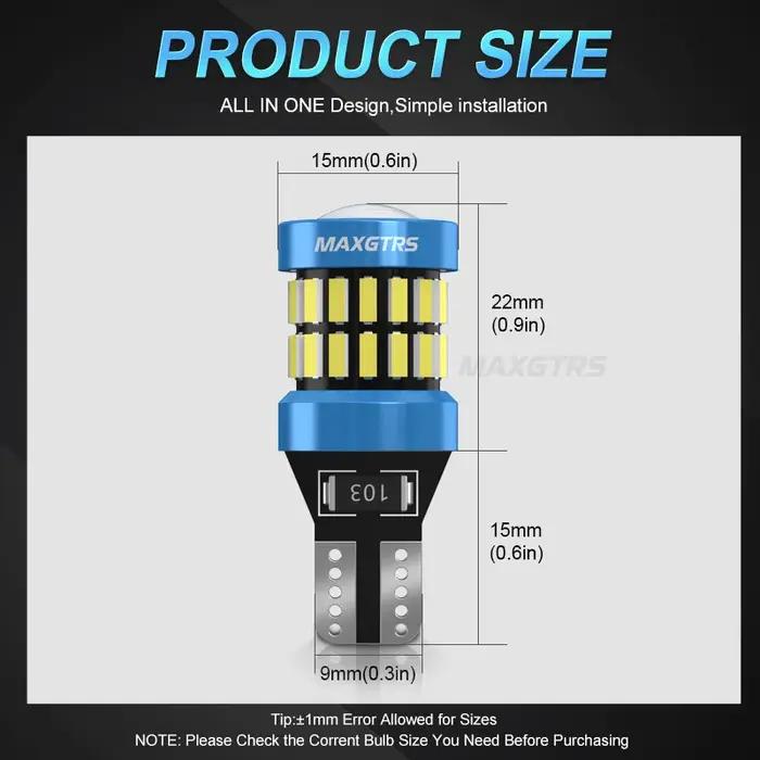 2 pièces 1400LM Super lumineux T15 W16W LED sans erreur 4014 SMD 921 912 lampe à LED pour voiture fe