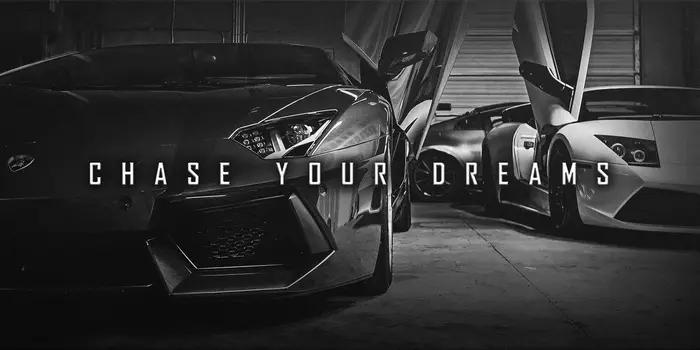 Chase Your Dream – toile et affiche de motivation de voiture de sport de luxe, citation d'art mural