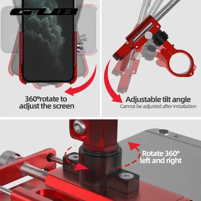 GUB P30 support de téléphone de vélo réglable 360 degrés support de téléphone de vélo équitation cyc