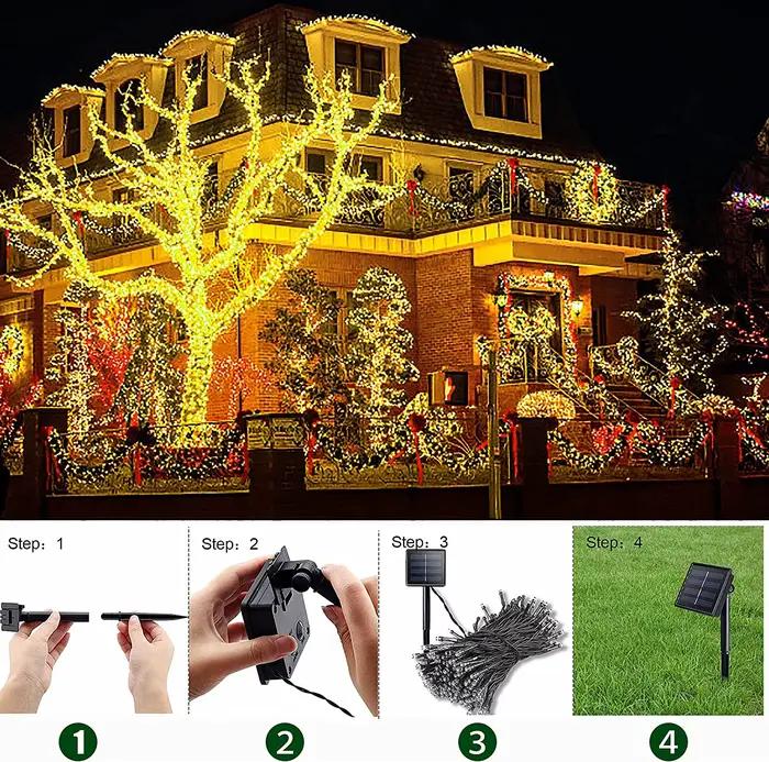 330LED extérieur Led solaire chaîne lumières fée lumière solaire alimenté guirlande lumières 8 Mode