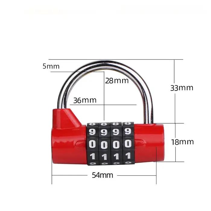 Combinasion xmshxltd à 4,5 chiffres sécurisée, cadenas à clé, alliage de zinc, certifiée CE, pour voyages et sécurisation d'outils et espaces de rangement, offerte en plusieurs couleurs élégantes