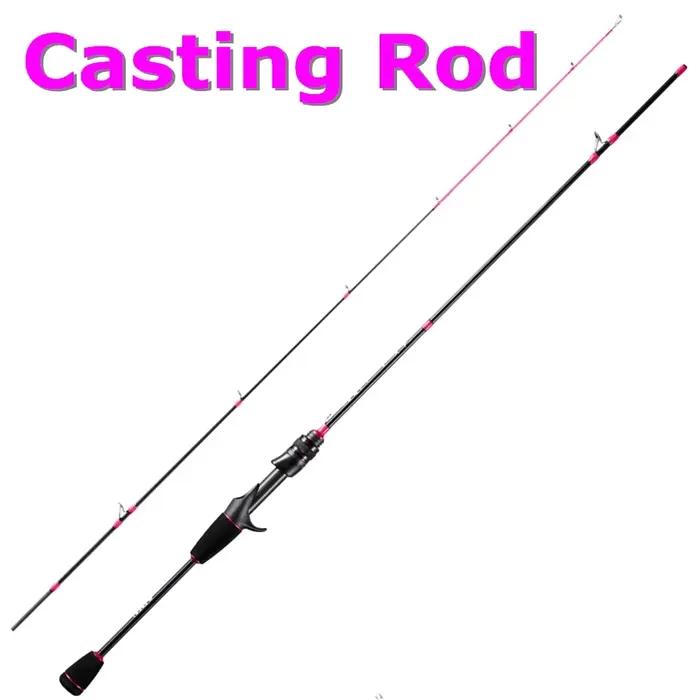 Canne à pêche en carbone Hunting Goddess 1.35/1.5/1.68/1.8m 5 pieds UL Super Légère Rose Pointe Solide Action Rapide pour Femme
