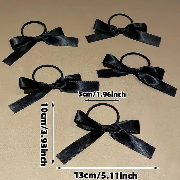 5 pièces Style femme, à la mode et mignon, nœud noir, adapté à un usage quotidien, accessoires pour