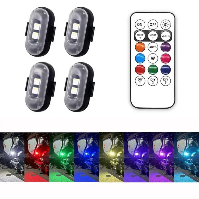 Lumières stroboscopiques d'avion Led rvb, lumières de moto, Position de Flash LED, lumière sans fil,