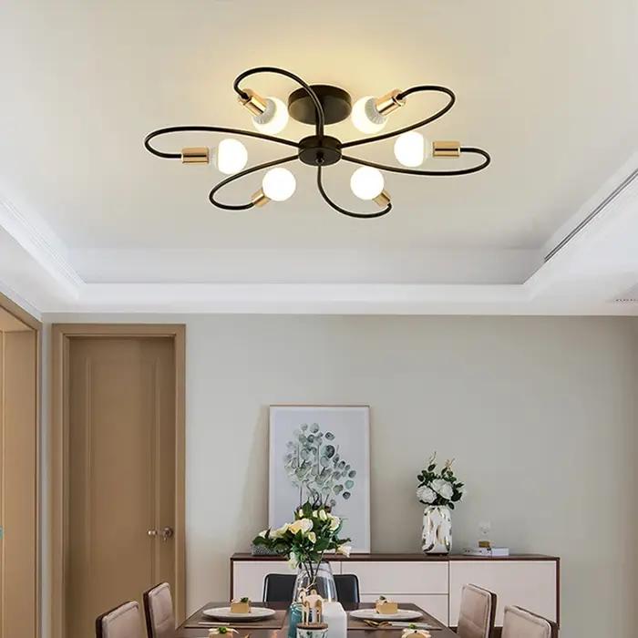 E27 plafonnier décor moderne luminaire à la maison rétro industriel lustre en fer forgé LED décorati