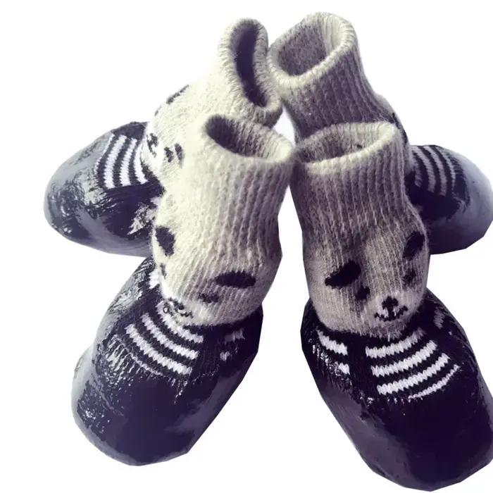 Bottes imperméables coordonnées pour chiens et chats, bottes de pluie et de neige, petits chiots, chiens et chats, hiver, bottes anti-dérapantes, facile à nettoyer, pour promenade et jeu