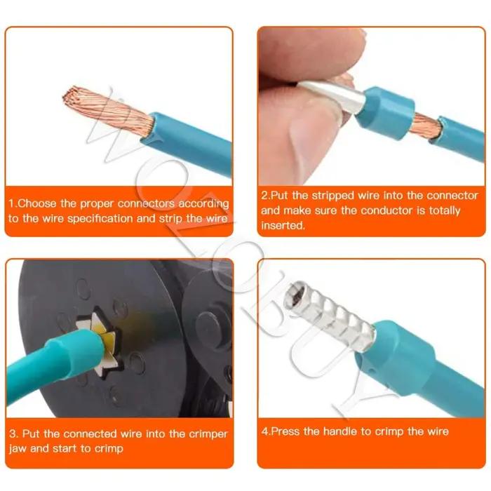 Kit de pinces à sertir HSC8 6-4A/6-6A, pince coupante à dénuder Y1 avec combinaison de borne à Tube,