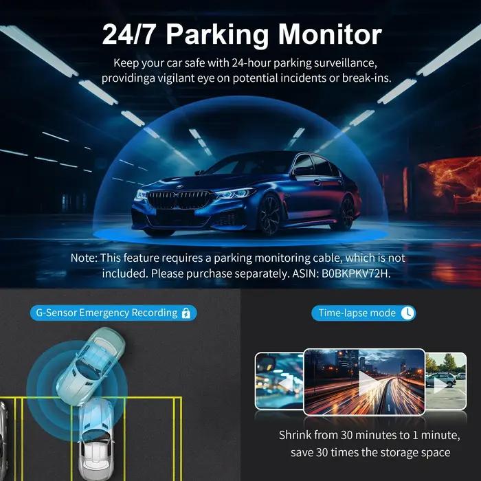 Caméra embarquée 2K pour voiture, enregistreur vidéo KAWA D5, commande vocale d'urgence, WiFi, appli