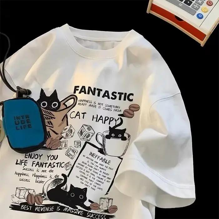 M-8XL 2025 nouvel été Style coréen amusant dessin animé impression T-shirt homme femmes unisexe surdimensionné grande
